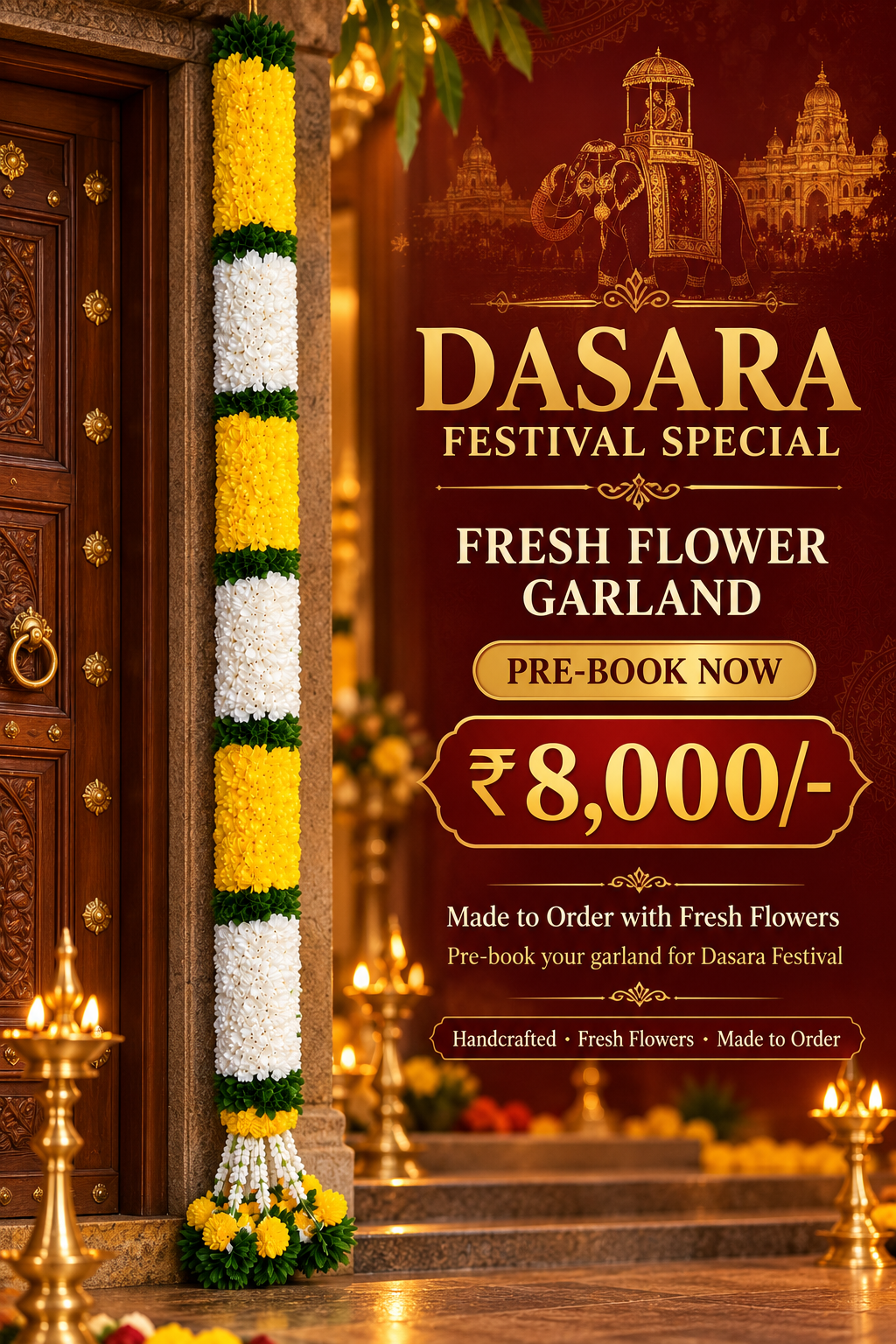 Dasara Fresh Flower Thomale 1 Pair