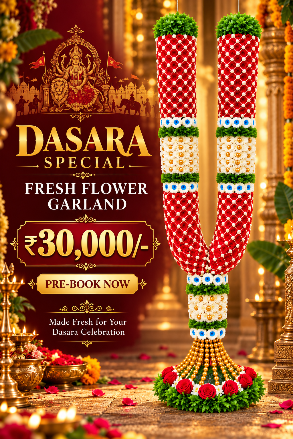 Dasara Special Fresh Flower Garland