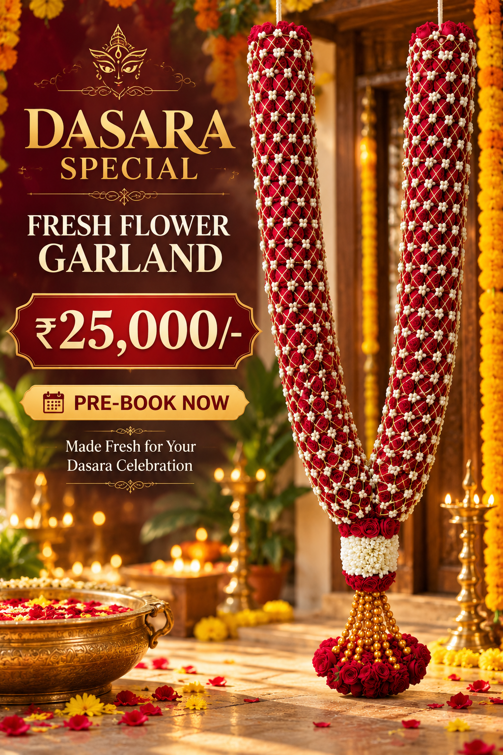 Dasara Special Fresh Flower Garland