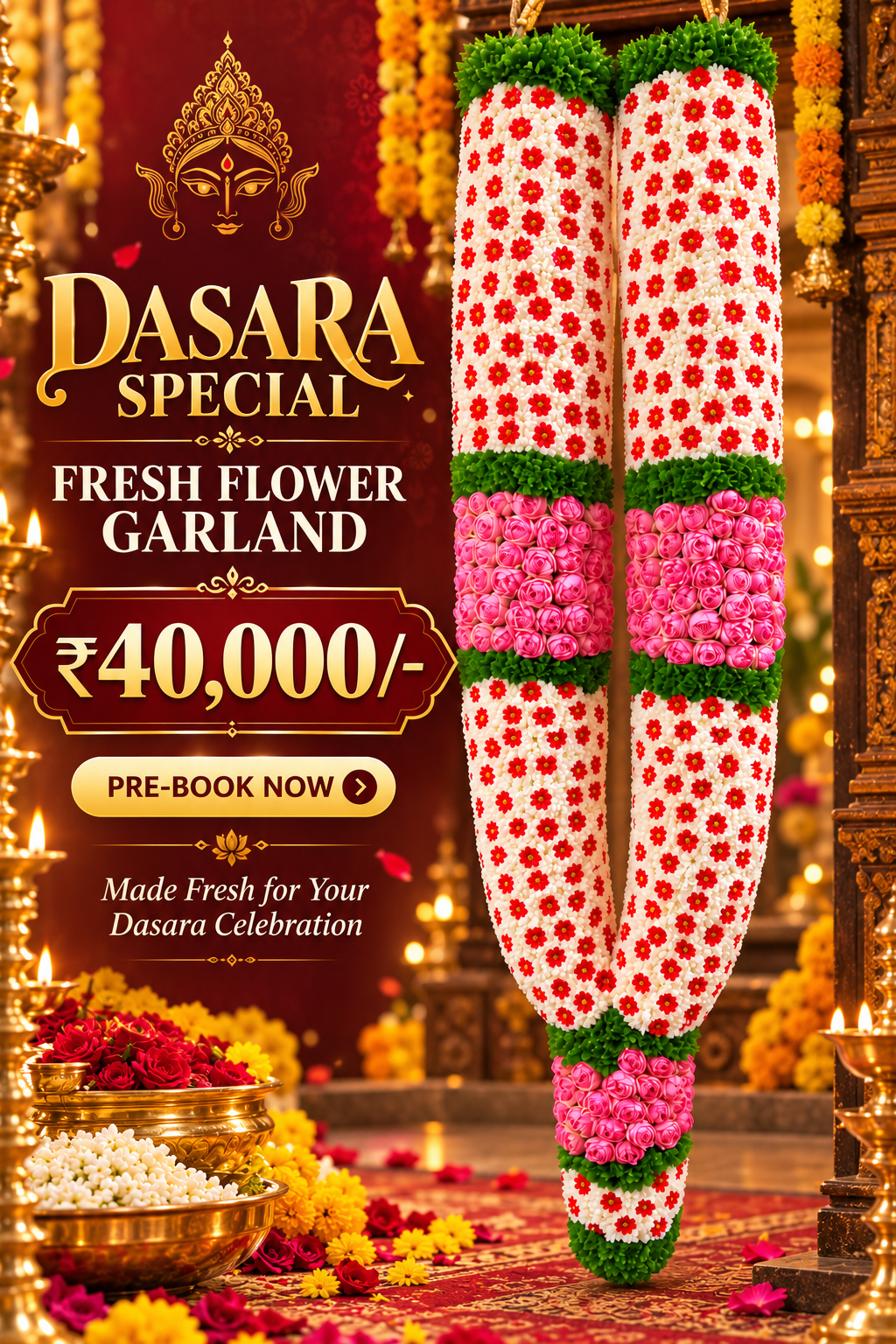 Dasara Special Fresh Flower Garland