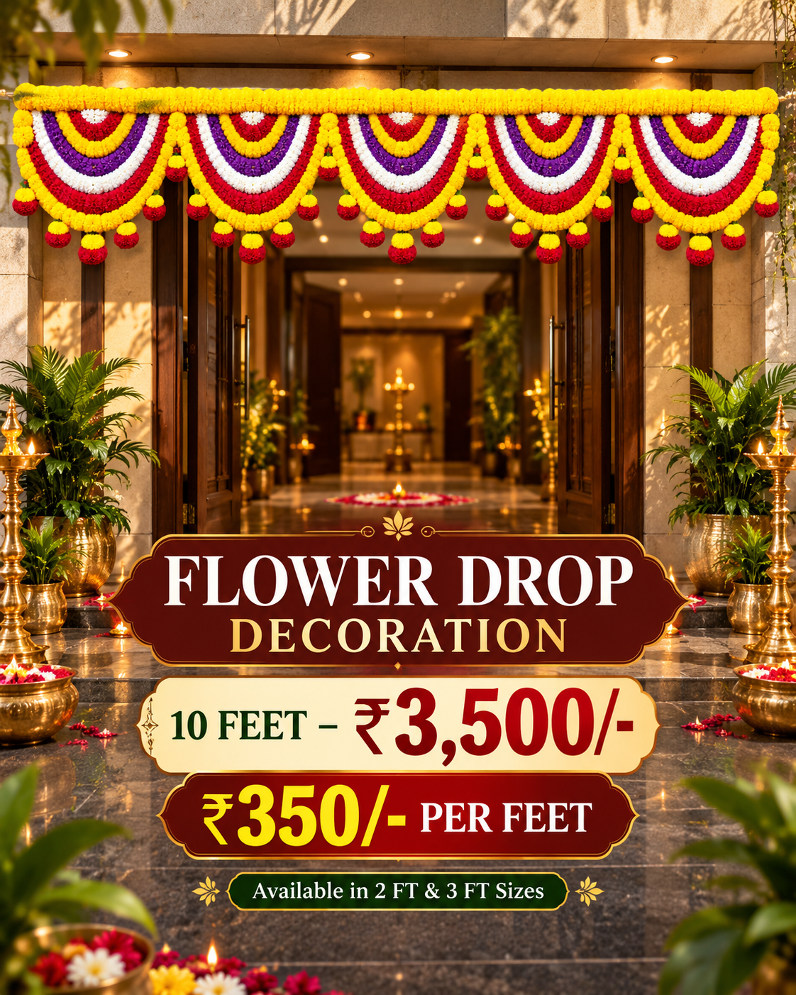 FLOWER DROP DECORATION – Traditional Elegance for Your Special Occasions!