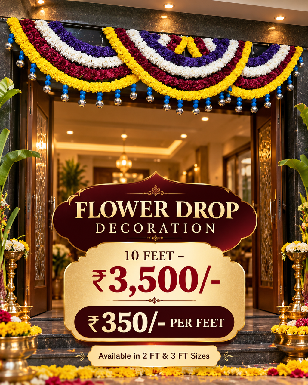 Premium Flower Drop Decoration – 5 Feet | ₹4,000