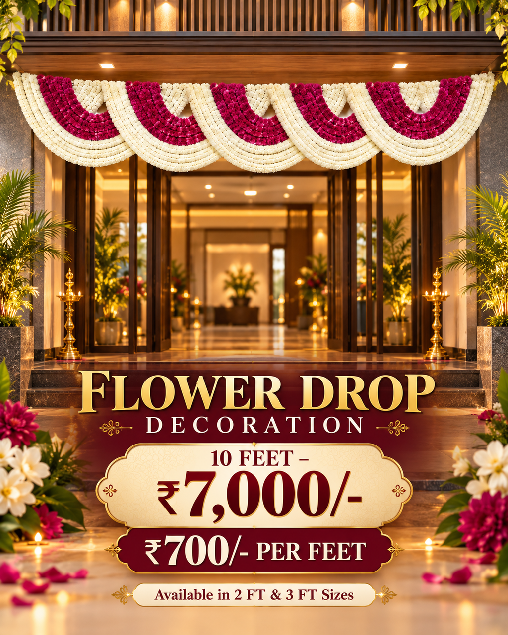 Flower Drop Decoration – Traditional Elegance for Every Celebration!