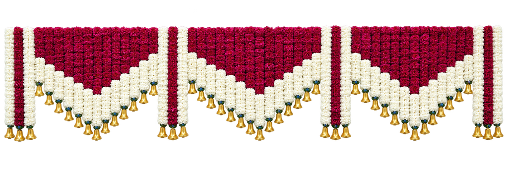 Flower Drop Decoration - Red & white V Shape 3ft