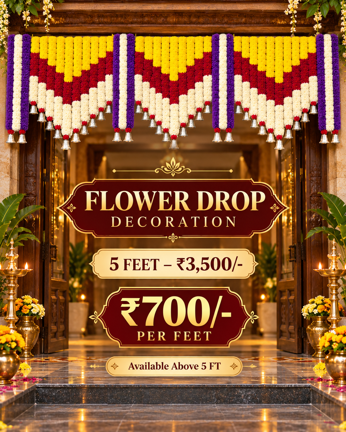 V-SHAPE FLOWER DROP DECORATION
